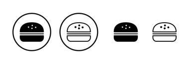 Burger ikon logo tasarımı. Hamburger ve sembol. hamburger