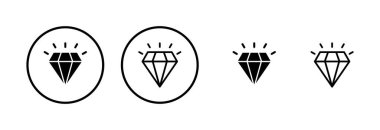 Elmas simgesi logosu tasarımı. Elmas taşları işareti ve sembolü