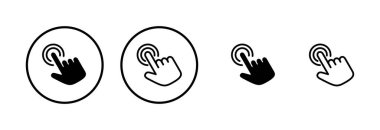 El tıklama simgesi logosu tasarımı. İşaret ve sembol. el imleç simgesi
