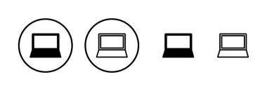 Laptop simge logosu tasarımı. bilgisayar işareti ve sembol