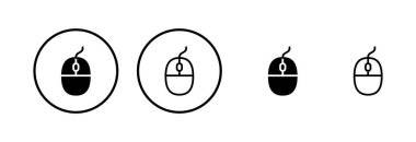 Fare simgesi logosu tasarımı. Tıklama işareti ve sembol. işaretleyici simgesi vektörü.