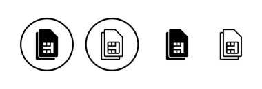 Sim kart simgesi logo tasarımı. çift sim kart işareti ve sembol