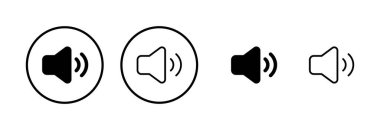 Hoparlör simgesi logosu tasarımı. Ses düzeyi ve sembol. Hoparlör ikonu. ses sembolü