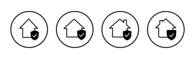 Ev sigortası ikonu vektörü. ev koruma işareti ve sembol