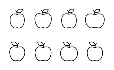 Elma ikonu vektörü. Web tasarımı için elma işareti ve semboller.