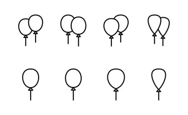 Balon simgesi vektörü. Parti balonu işareti ve sembolü