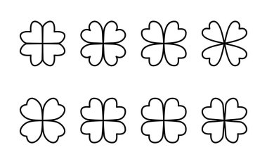 Yonca simgesi vektörü. Yonca işareti ve sembol. dört yapraklı yonca simgesi.