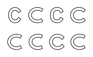 Telif hakkı simgesi vektörü. telif hakkı işareti ve sembol