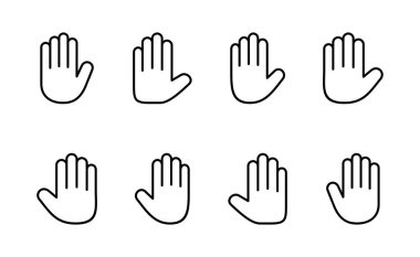 El simgesi vektörü. El işareti ve sembol. Avuç