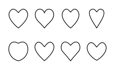 Aşk ikonu vektörü. Kalp işareti ve sembol. Simge vektörü gibi.