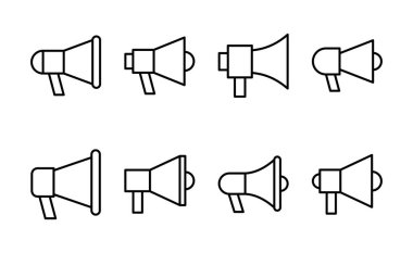 Megafon ikon vektörü. Hoparlör işareti ve sembol