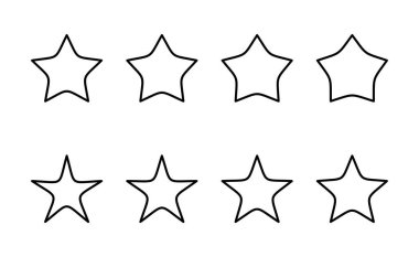 Yıldız simgesi vektörü. Reyting işareti ve sembol. favori yıldız simgesi