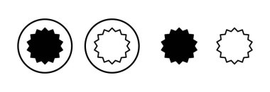 Rozet simgesi logosu tasarımı. Ödül ikon vektörü. İşaret ve sembollere ulaşın. Damga