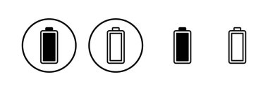 Batarya simgesi logosu tasarımı. Şarj işareti. pil şarj seviyesi