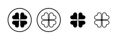 Yonca simgesi logosu tasarımı. Yonca işareti ve sembol. dört yapraklı yonca simgesi.