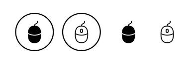 Fare simgesi logosu tasarımı. Tıklama işareti ve sembol. işaretleyici simgesi vektörü.