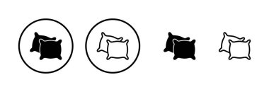 Yastık simgesi logosu tasarımı. Yastık işareti ve sembol. Rahat yumuşacık yastık.