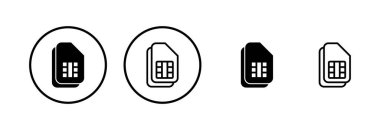 Sim kart simgesi logo tasarımı. çift sim kart işareti ve sembol