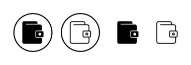 Cüzdan simgesi logosu tasarımı. cüzdan işareti ve sembol