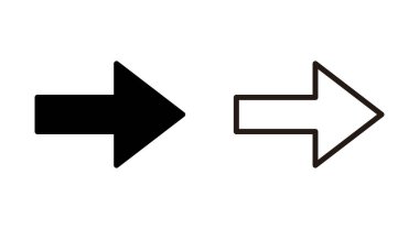 Uygulamalar ve web siteleri için ok simgesi. Web tasarımı için ok işareti ve sembol.
