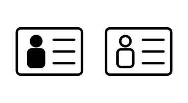 Uygulamalar ve web siteleri için lisans simgesi. Kimlik kartı simgesi. Sürücü ehliyeti, personel kimlik kartı 