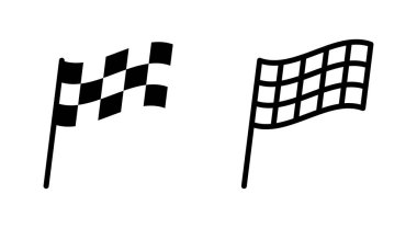 Uygulamalar ve web siteleri için yarış bayrağı simgesi. Yarış bayrağı ve sembolü. Damalı yarış bayrağı simgesi