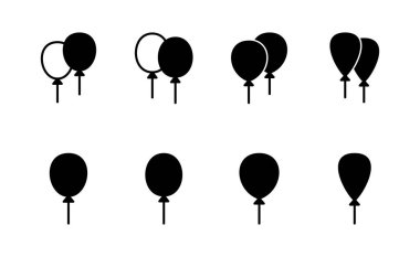 Balon simgesi vektörü. Parti balonu işareti ve sembolü