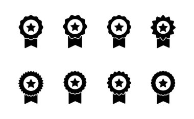 Rozet simgesi vektörü. Ödül ikon vektörü. İşaret ve sembollere ulaşın. Damga