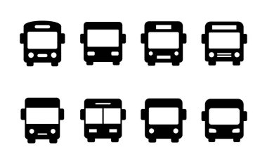 Otobüs simgesi vektörü. otobüs işareti ve sembol