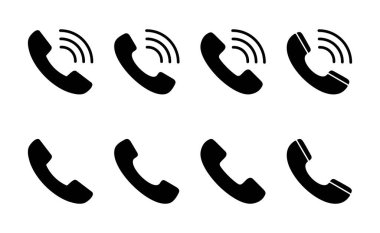 Simge vektörünü ara. Telefon işareti ve sembol. Telefon ikonu. Bizimle irtibata geç 