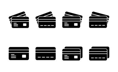 Kredi kartı ikon vektörü. Kredi kartı ödeme imzası ve sembolü