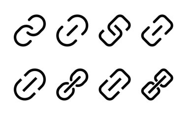 Bağlantı simgesi vektörü. Hiper bağlantı zinciri işareti ve sembolü
