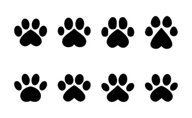 Pençe simgesi vektörü. Pençe izi ve sembol. köpek ya da kedi pençesi