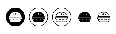 Burger ikon logo tasarımı. Hamburger ve sembol. hamburger