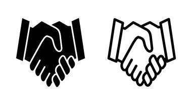 Uygulamalar ve web siteleri için el sıkışma simgesi. İş tokalaşma işareti ve sembol. iletişim anlaşması
