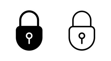 Uygulamalar ve web siteleri için simge kilitle. Asma kilit işareti ve sembol. Şifreleme simgesi. Güvenlik sembolü