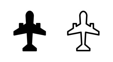 Uygulamalar ve web siteleri için uçak simgesi. Uçak işareti ve sembol. Uçuş taşıma sembolü. Seyahat işareti. uçak.