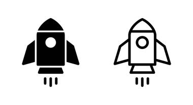 Uygulamalar ve web siteleri için roket simgesi. Başlangıç işareti ve sembol. roket fırlatma simgesi