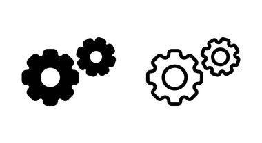 Uygulamalar ve web siteleri için simge simgesi ayarlanıyor. İşaret ve sembol. Vites İşareti