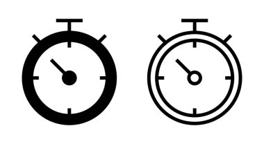 Uygulamalar ve web siteleri için Stopwatch simgesi. Zamanlayıcı işareti ve sembol. Geri sayım simgesi. Zaman Dönemi