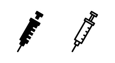Uygulamalar ve web siteleri için şırınga simgesi. Enjeksiyon işareti ve sembol. Aşı simgesi