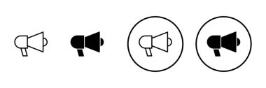 Megafon ikon vektörü. Hoparlör işareti ve sembol