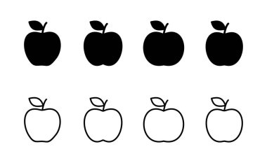 Elma ikonu vektörü. Web tasarımı için elma işareti ve semboller.