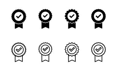 Onaylanmış simge vektörü. Onaylanmış Madalya Simgesi