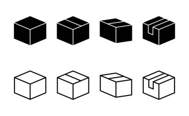 Kutu simgesi vektörü. kutu işareti ve sembol, paket, paket