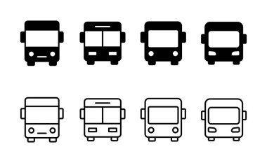 Otobüs simgesi vektörü. otobüs işareti ve sembol