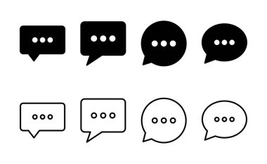 Sohbet ikonu vektörü. Konuşma balonu işareti ve sembol. Yorum simgesi. ileti