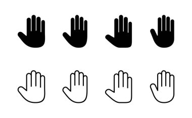 El simgesi vektörü. El işareti ve sembol. Avuç
