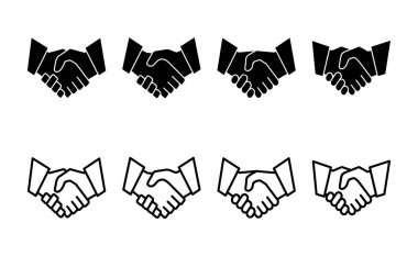 Tokalaşma ikonu vektörü. İş tokalaşma işareti ve sembol. iletişim anlaşması