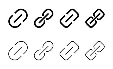 Bağlantı simgesi vektörü. Hiper bağlantı zinciri işareti ve sembolü